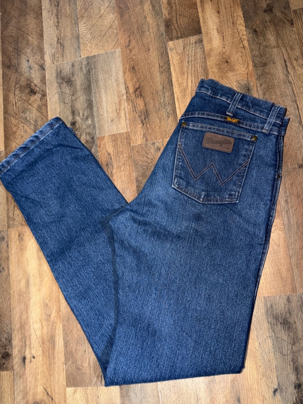 Wrangler Men's Dark Blue Straight Jeans advanced comfort 32x36